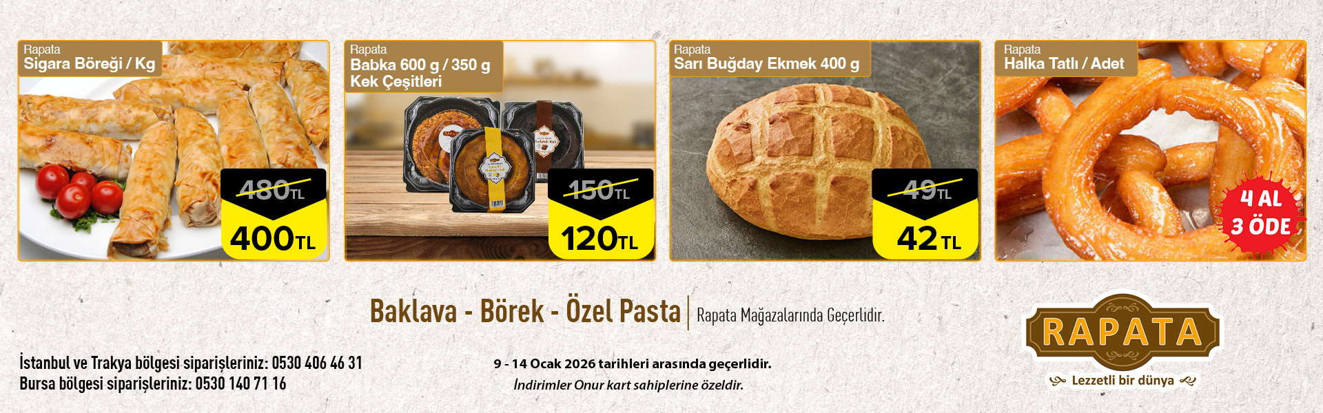 1920x600 Banner -Rapata 9 - 14 Ocak 2026 İstanbul,Trakya ve Bursa Ortak Ürünler